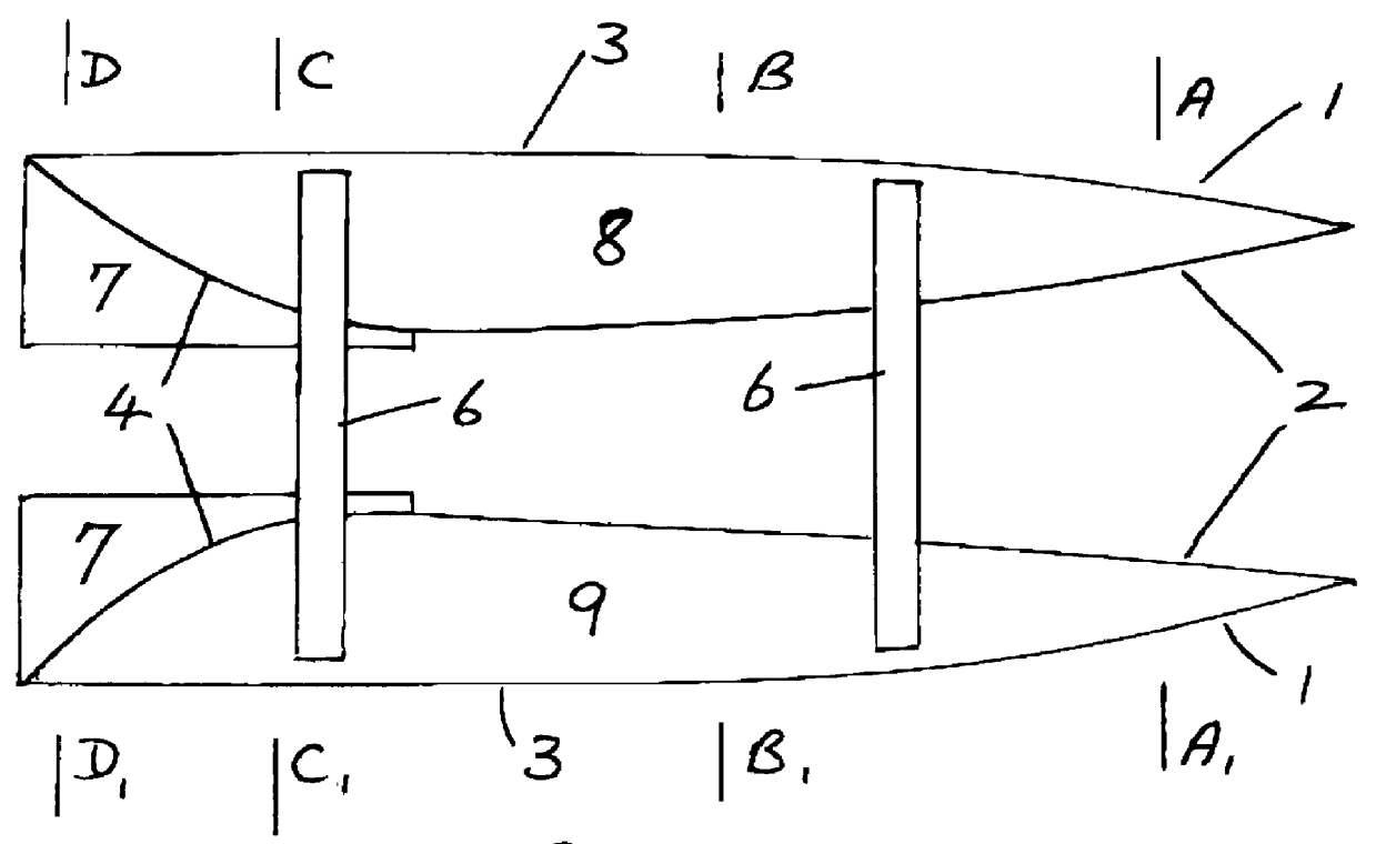 Reduction of wave making by multi-hull surface vessel