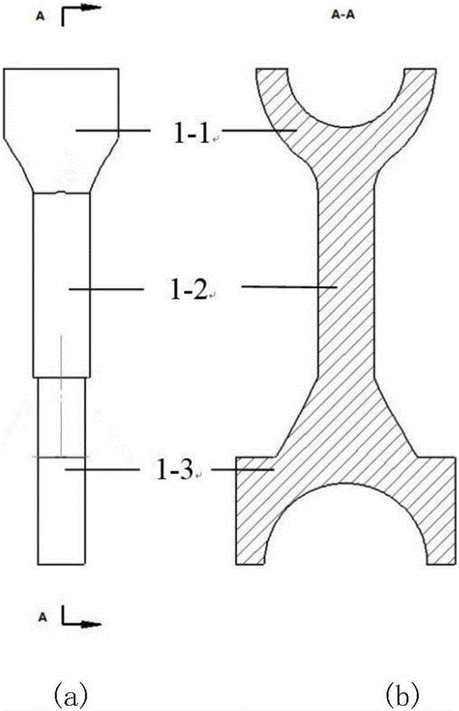 Die-forming method taking non-maximal cross section as die parting face based on combined die