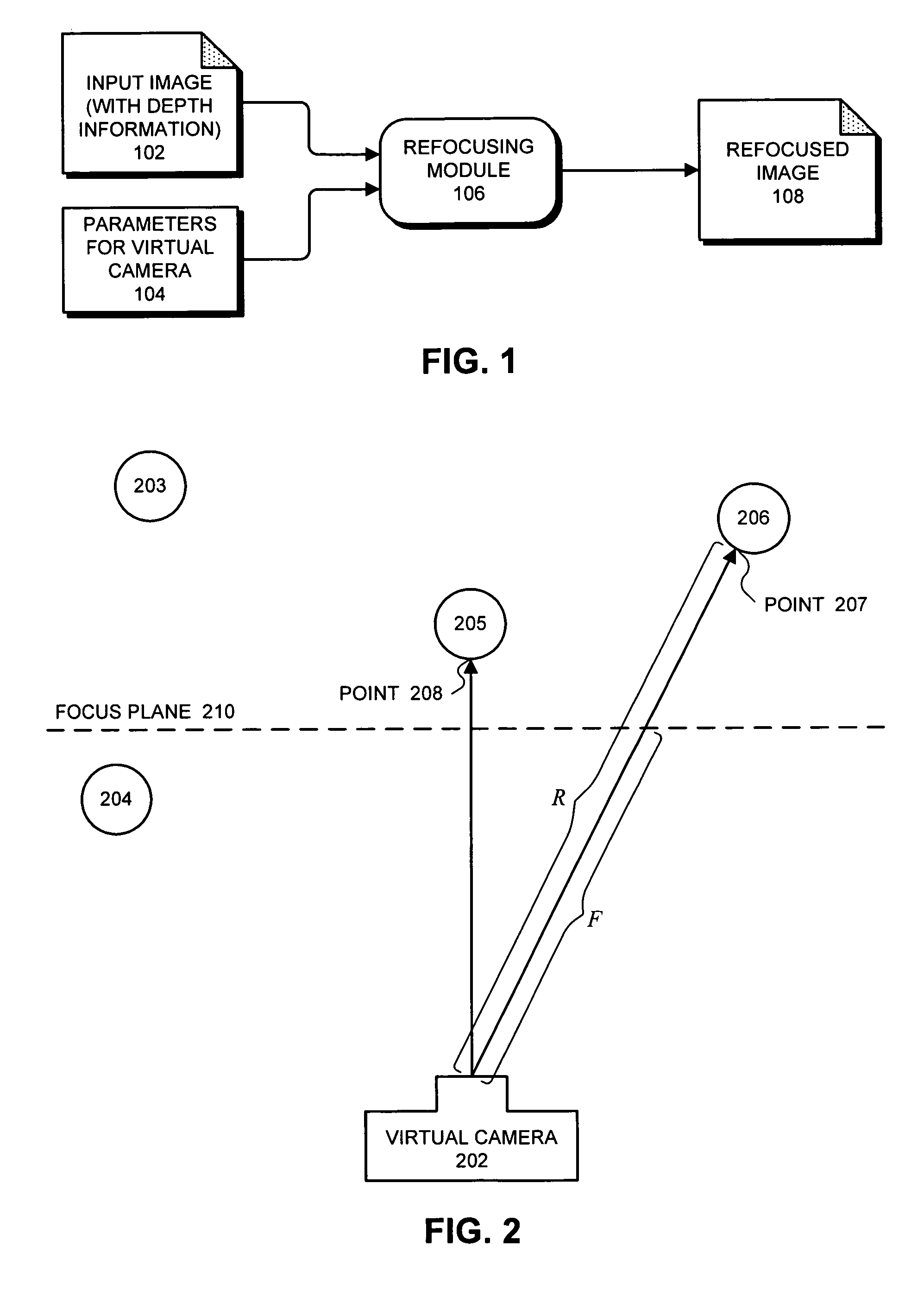 Method and apparatus for using a virtual camera to dynamically refocus a digital image