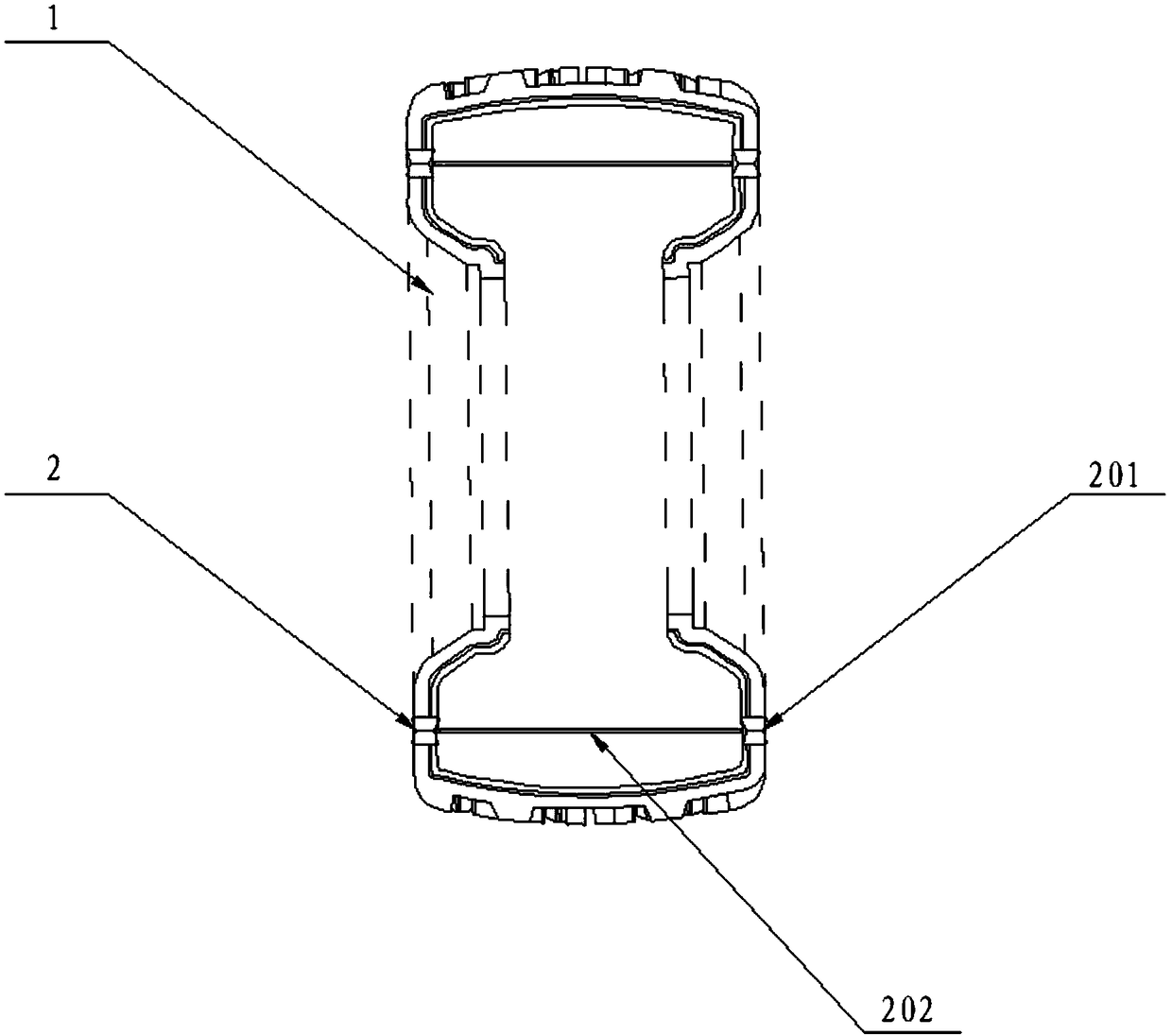 Elastic-film-type tire burst and side turning preventing tire structure
