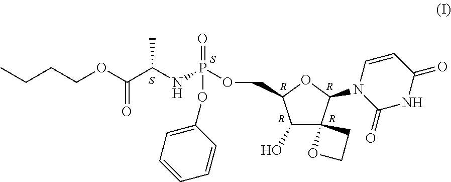 Uracyl Spirooxetane Nucleoside Phosphoramidates