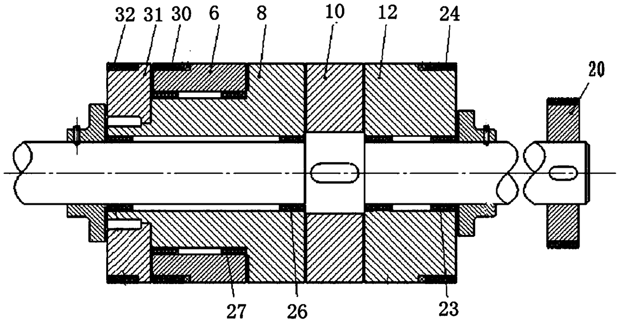 Method and device for regulating yarn linear density and blending ratio by four-component synchronous drafting