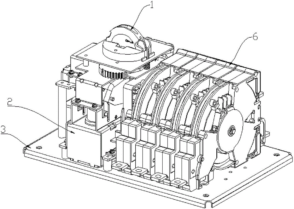 The contact mechanism of the switching device that can realize three states