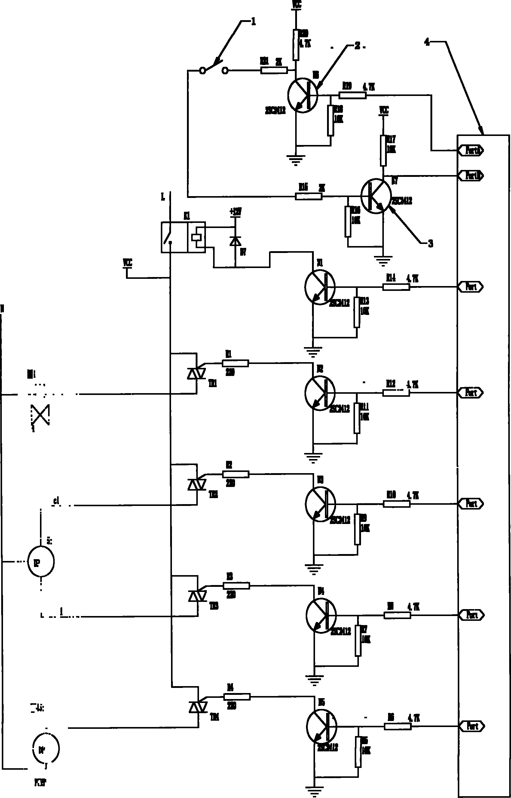 Detection circuit for washing machine door cover