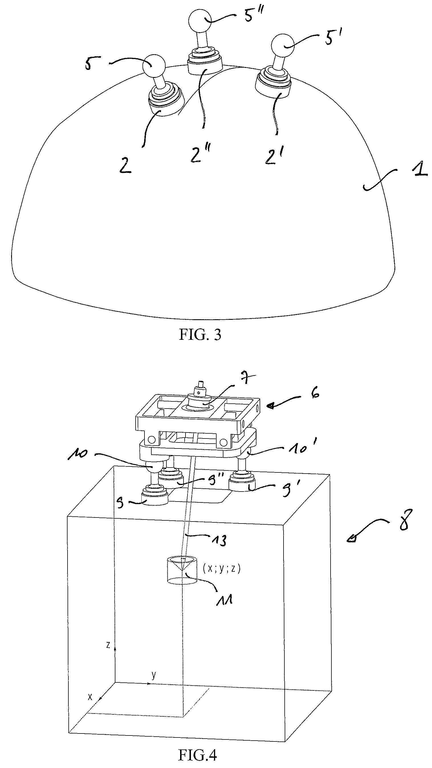 Adjustable stereotactic device and method for frameless neurosurgical stereotaxy