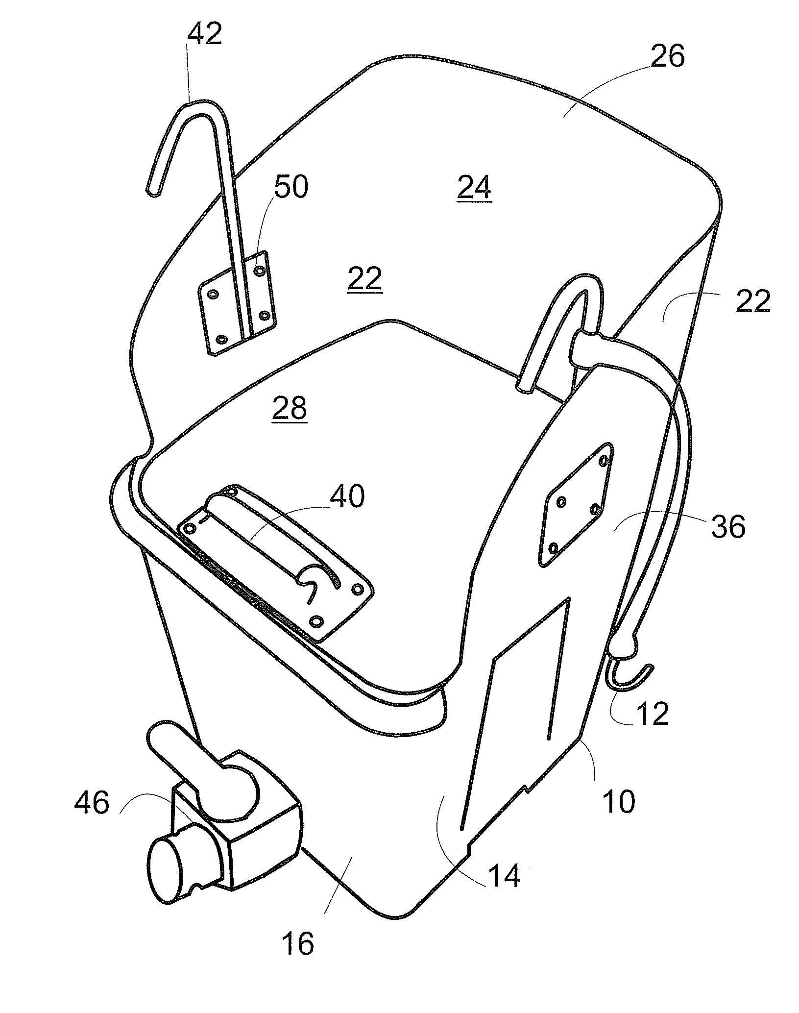 Apparatus and method for collection of wet concrete residue from dispensing element of concrete delivery vehicles