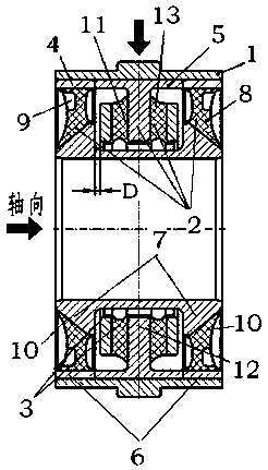 Spherical hinge axial variable stiffness method for matching I-shaped bushing with laminated spring and spherical hinge