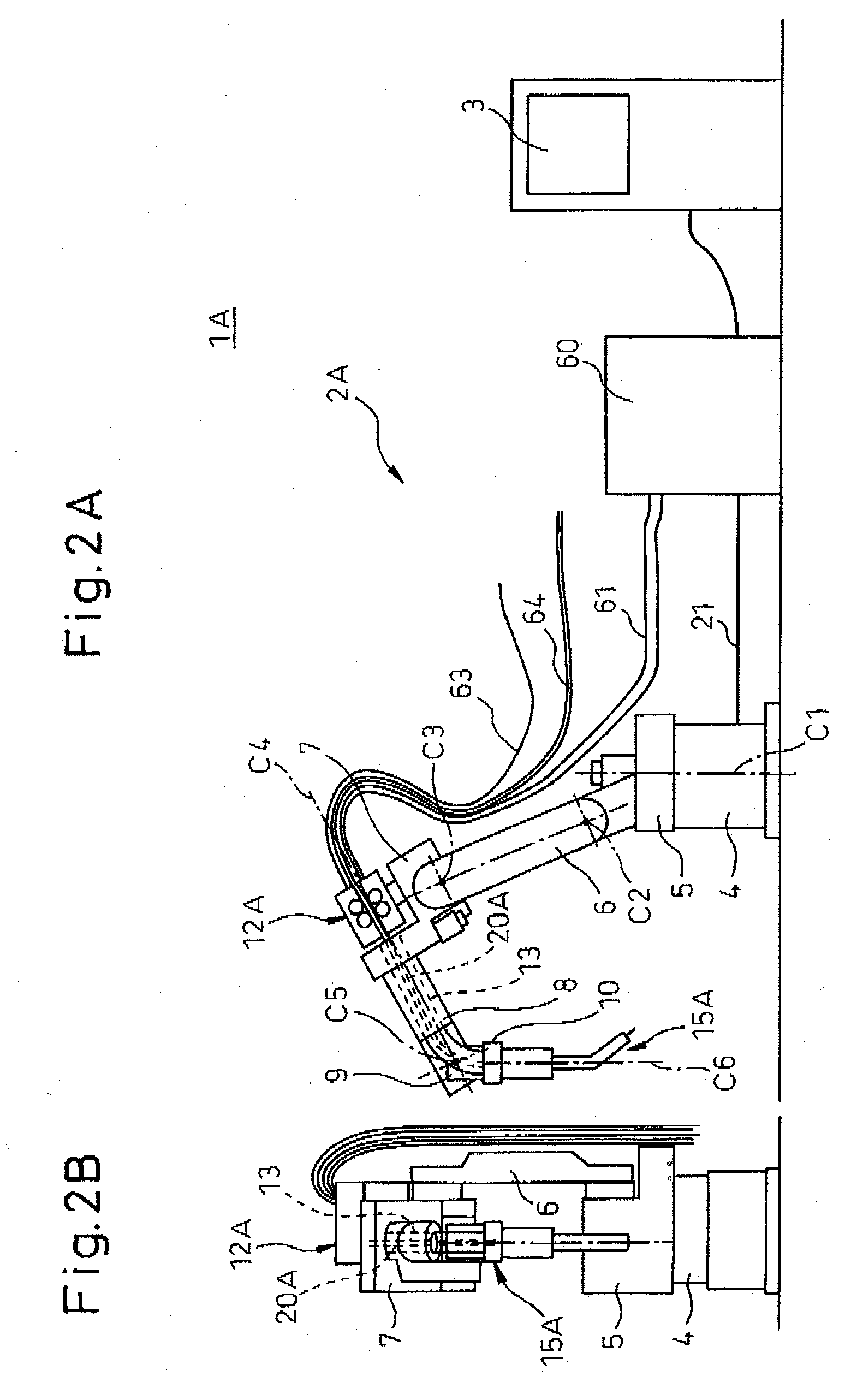 Umbilical-member processing structure for industrial robot