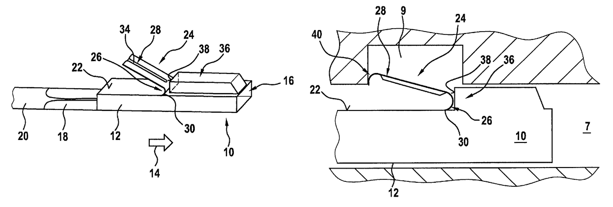 Connector assembly contact having an outwardly projecting primary lance