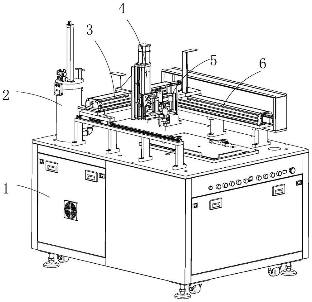 Four-axis dispensing machine for inner wall of battery bracket