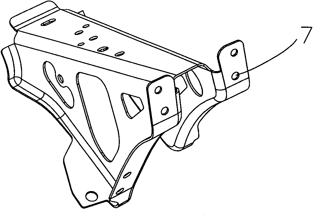 Connecting bracket assembly of steering support and front wall panel