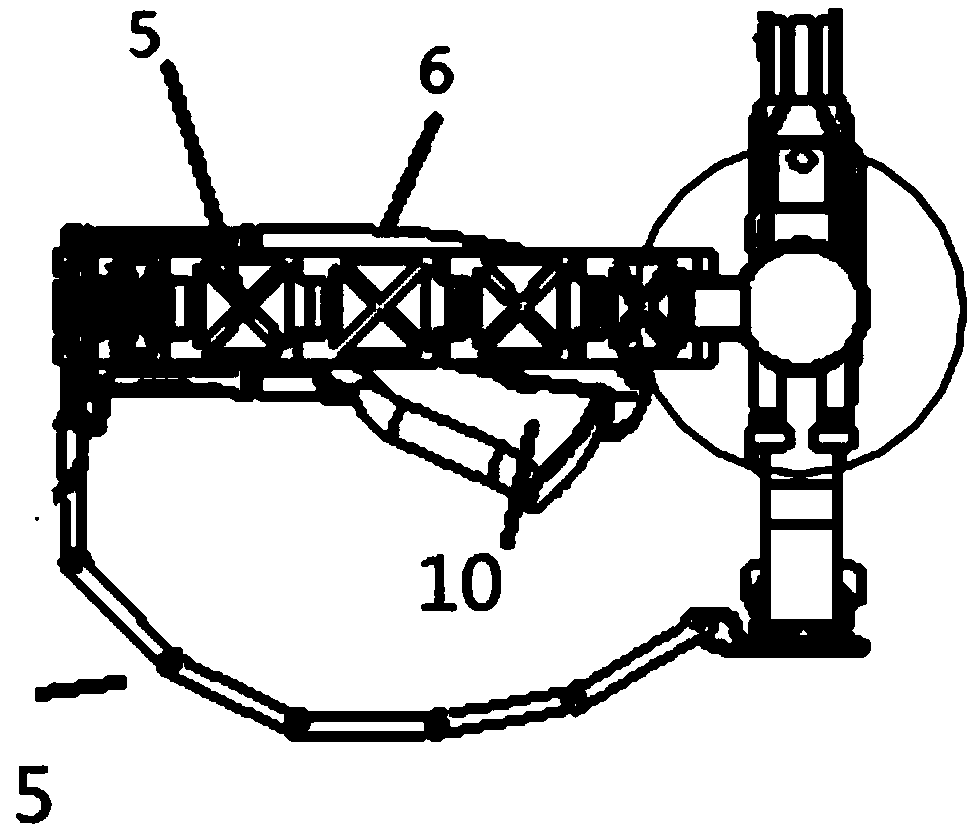 Three-dimensional bending controlling mechanical arm in hinge belt connection