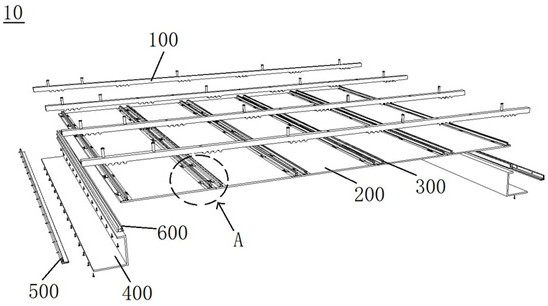 Fabricated double-layer keel suspended ceiling system and mounting method thereof