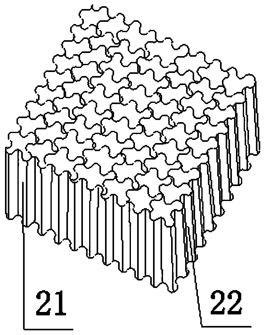 Square building block and construction method thereof