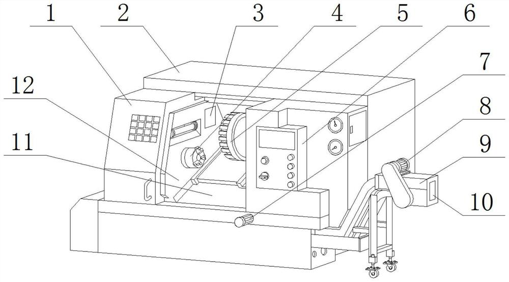 A CNC machine tool with automatic chip removal function