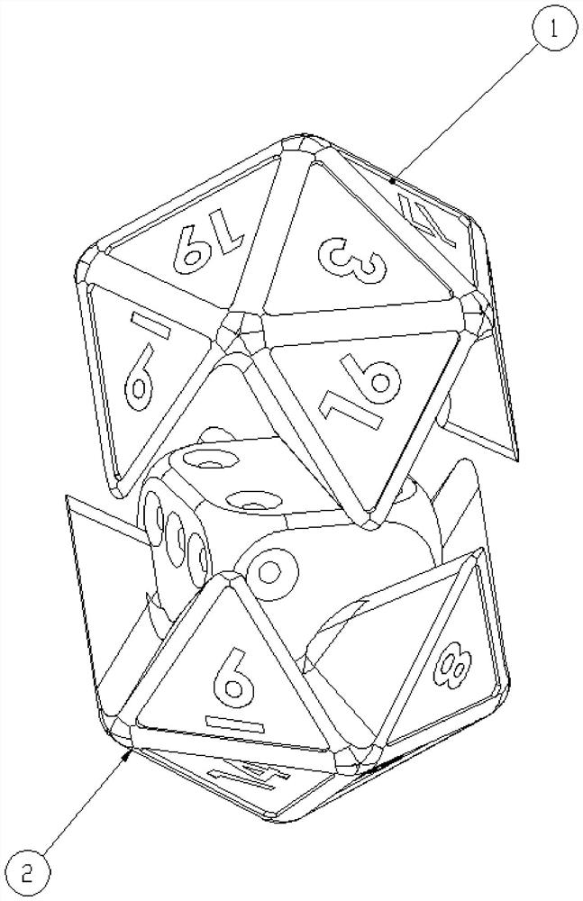 Multi-face shell structure and intelligent dice