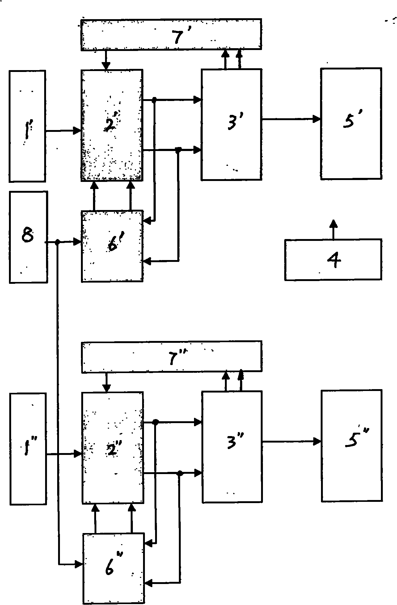 Through type high-definition power amplifying circuit of sound system