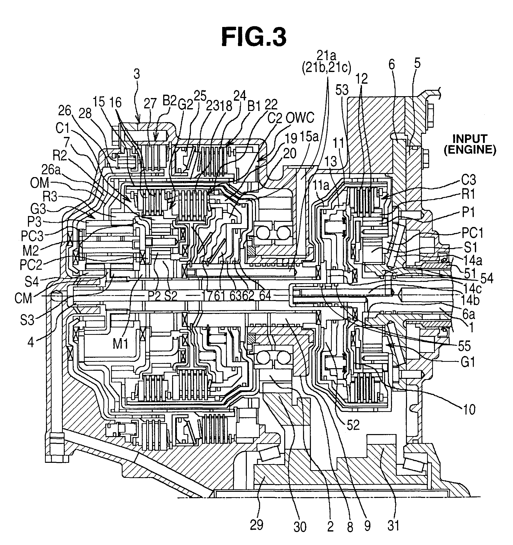 Hydraulic passage structure of automatic transmission friction element
