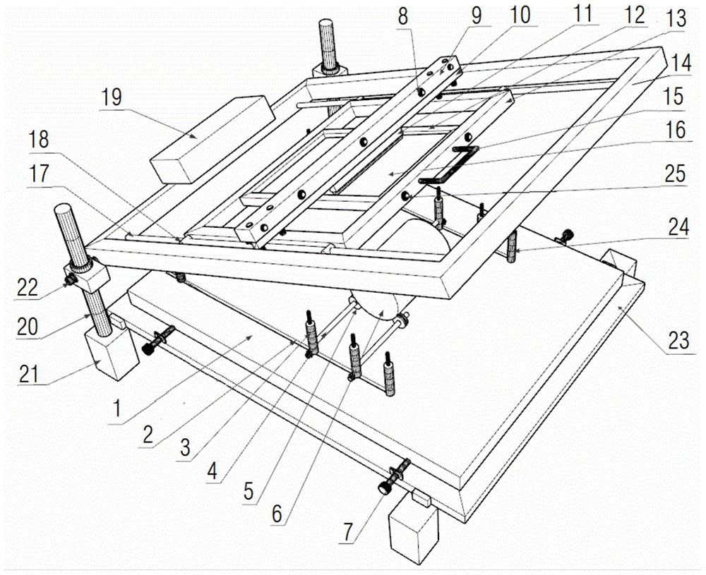 Three-dimensional manual curve surface screen printing machine