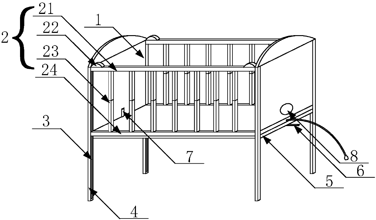 Purifying crib with protective bridge