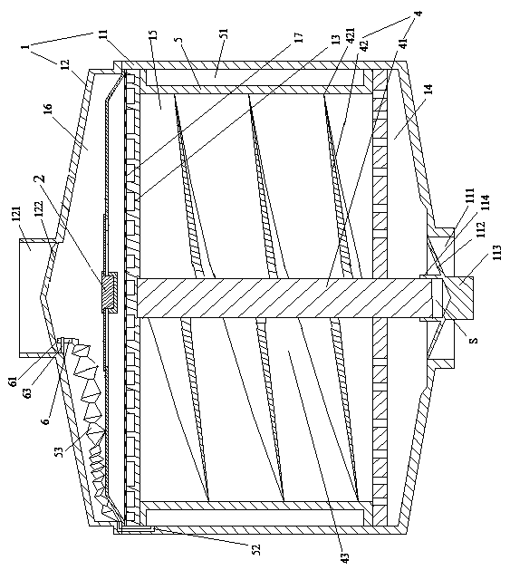 Gas particulate filter tank structure internally provided with one-way valve