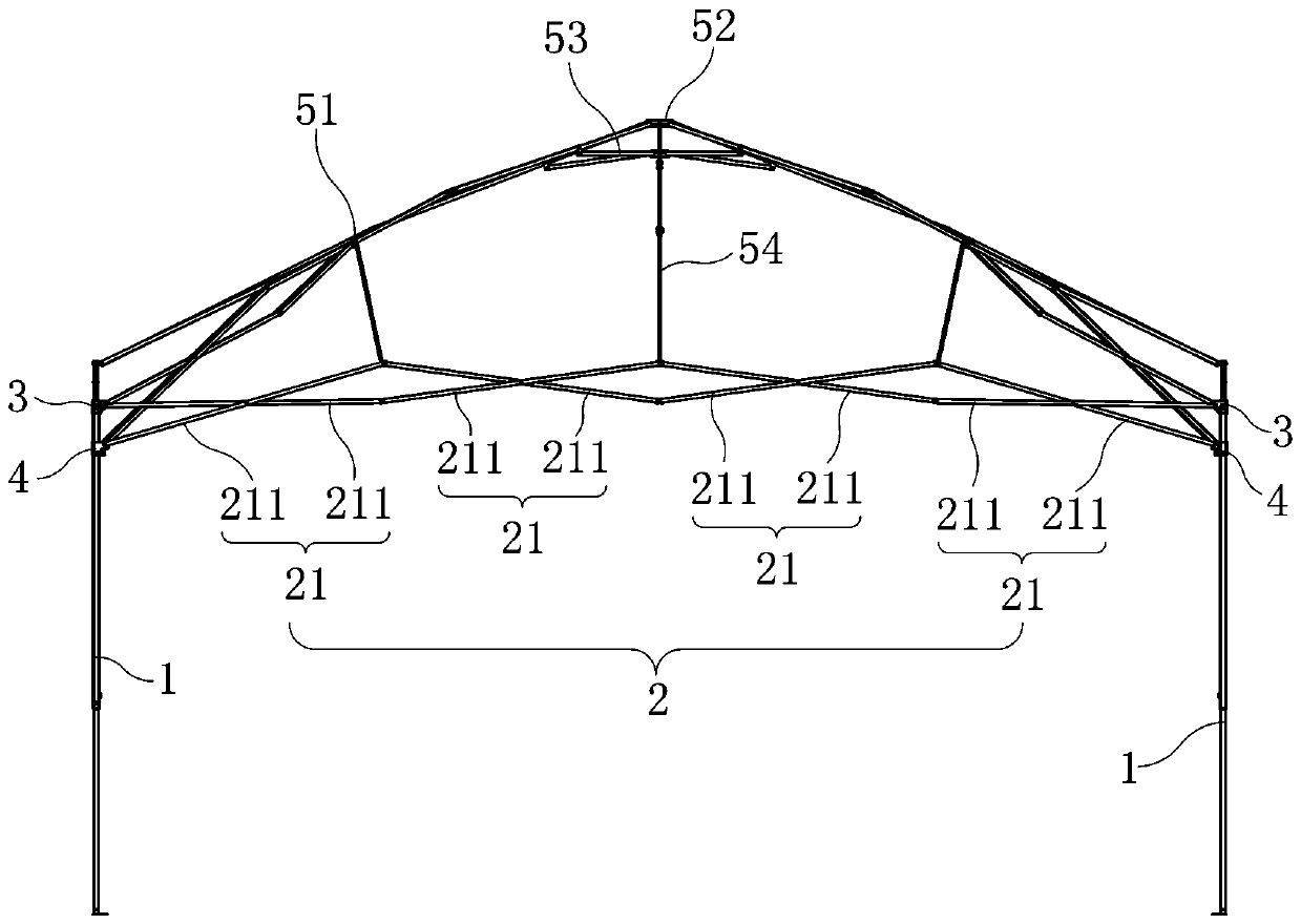 Improved structure of large-size tent
