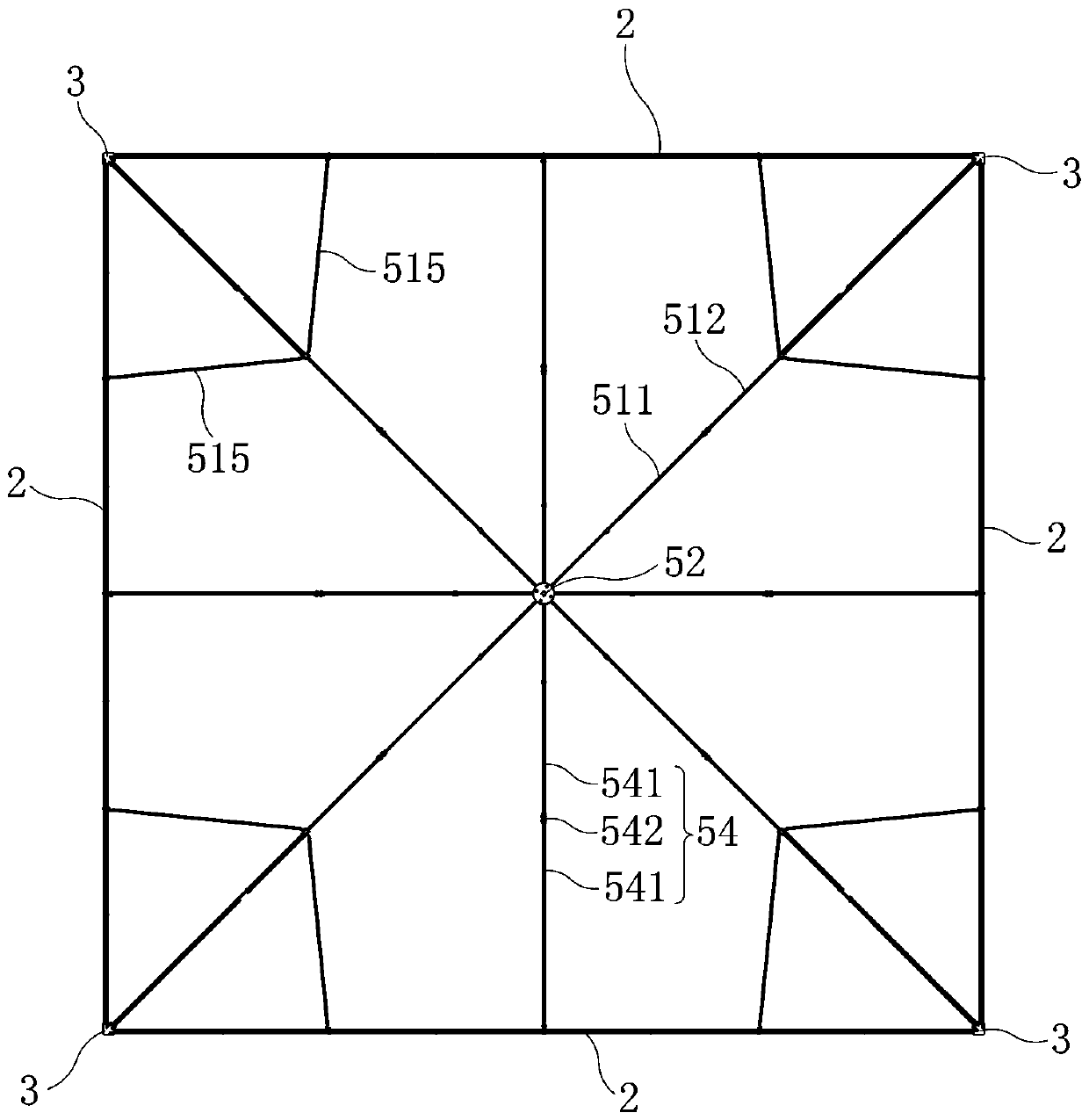 Improved structure of large-size tent