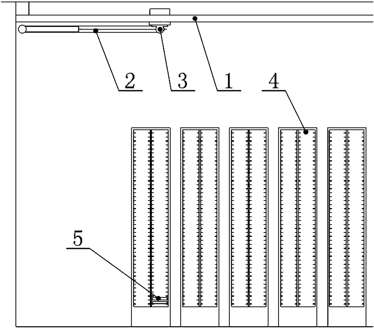 Telescopic mechanical arm type information storage entity piece management robot and method