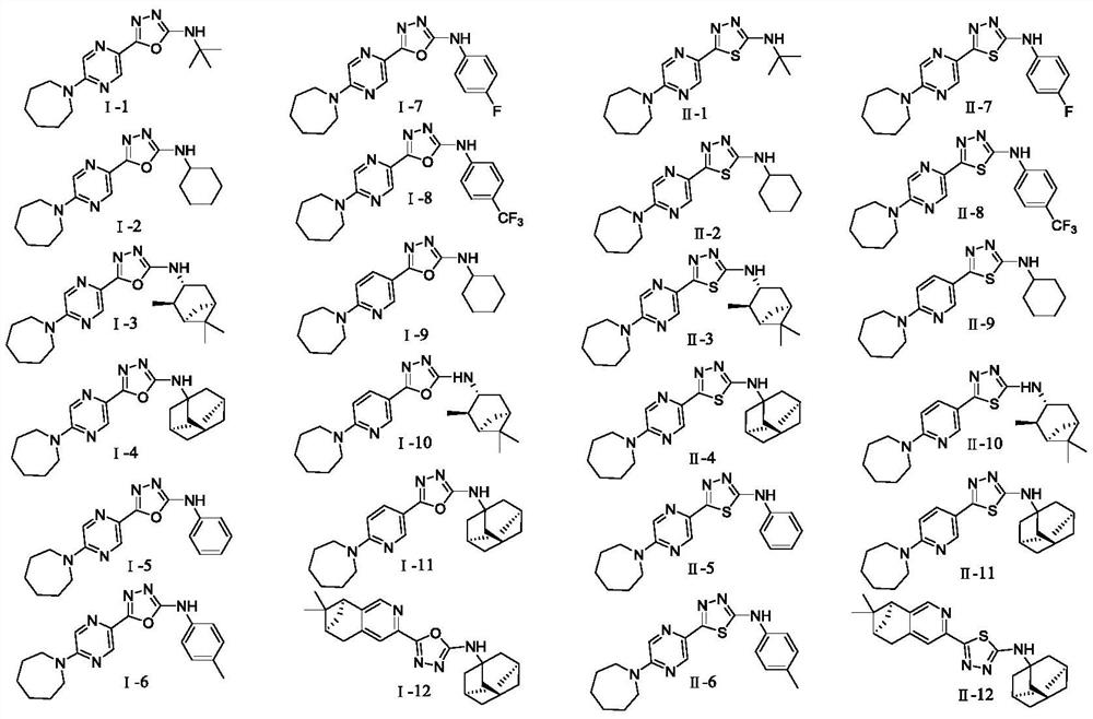 5-Aryl-1,3,4-thiodiazole/1,3,4-oxadiazole-2-amine compound and preparation method and application thereof