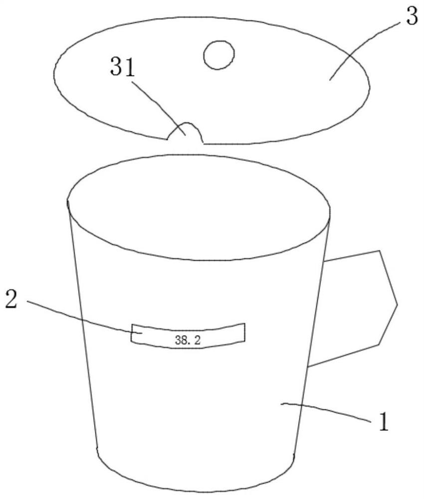 Water cup with temperature display function