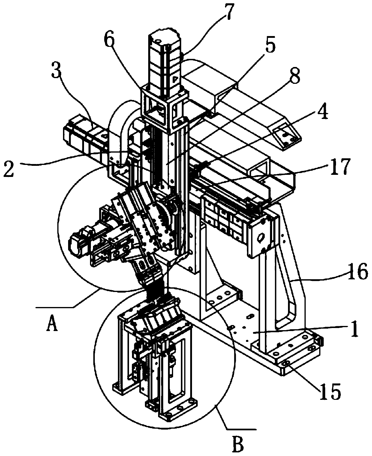 Servo rotary pin inserting device