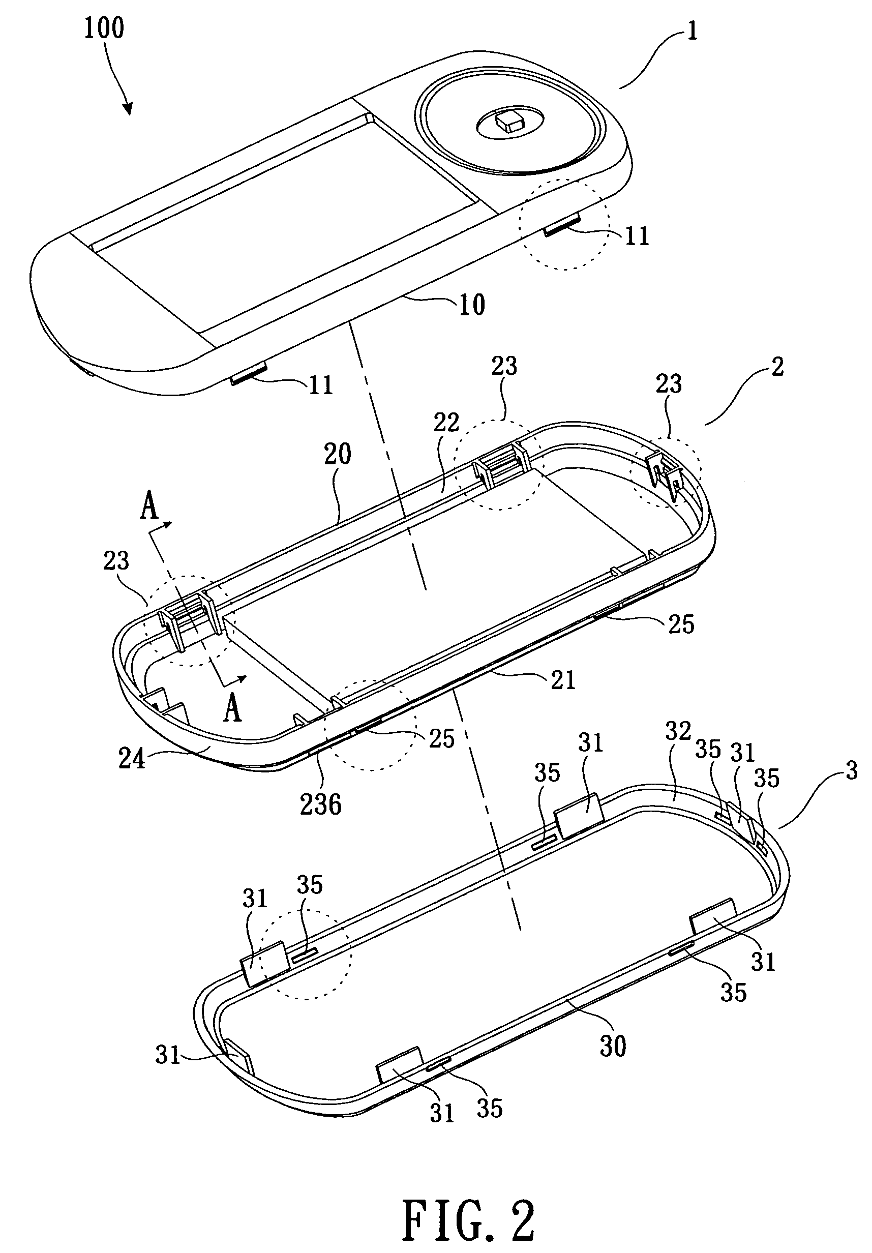 Housing for an electronic apparatus