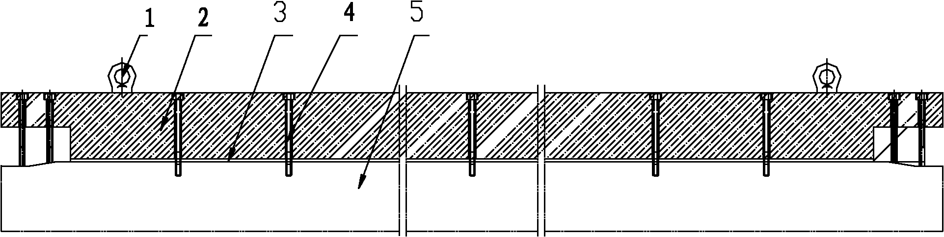 Adjustable stator bar molding press device and machining method thereof