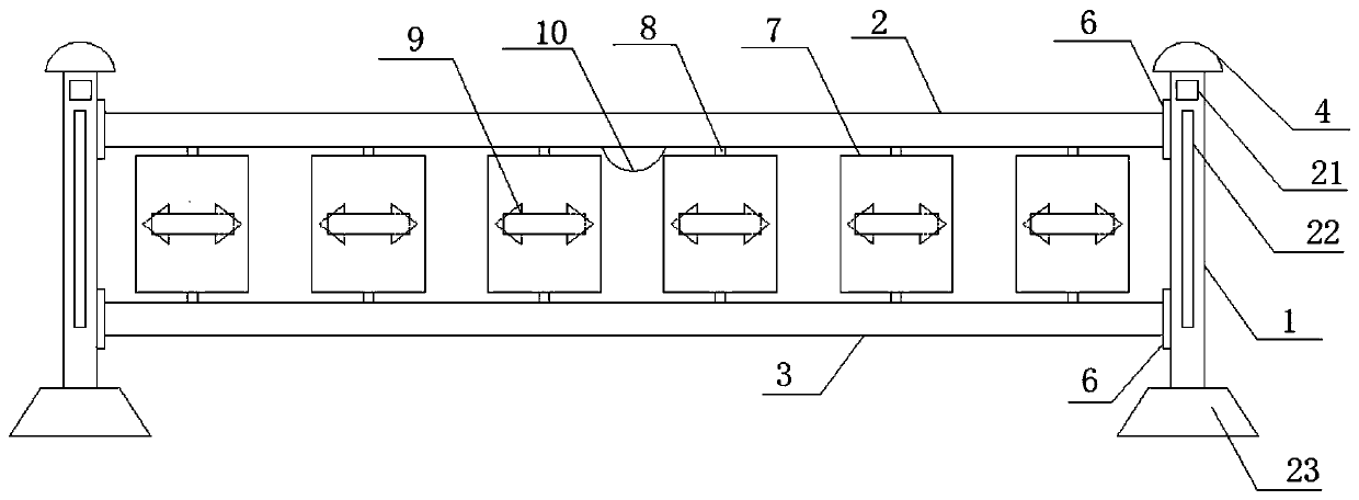 An intelligent alarm road isolation guardrail