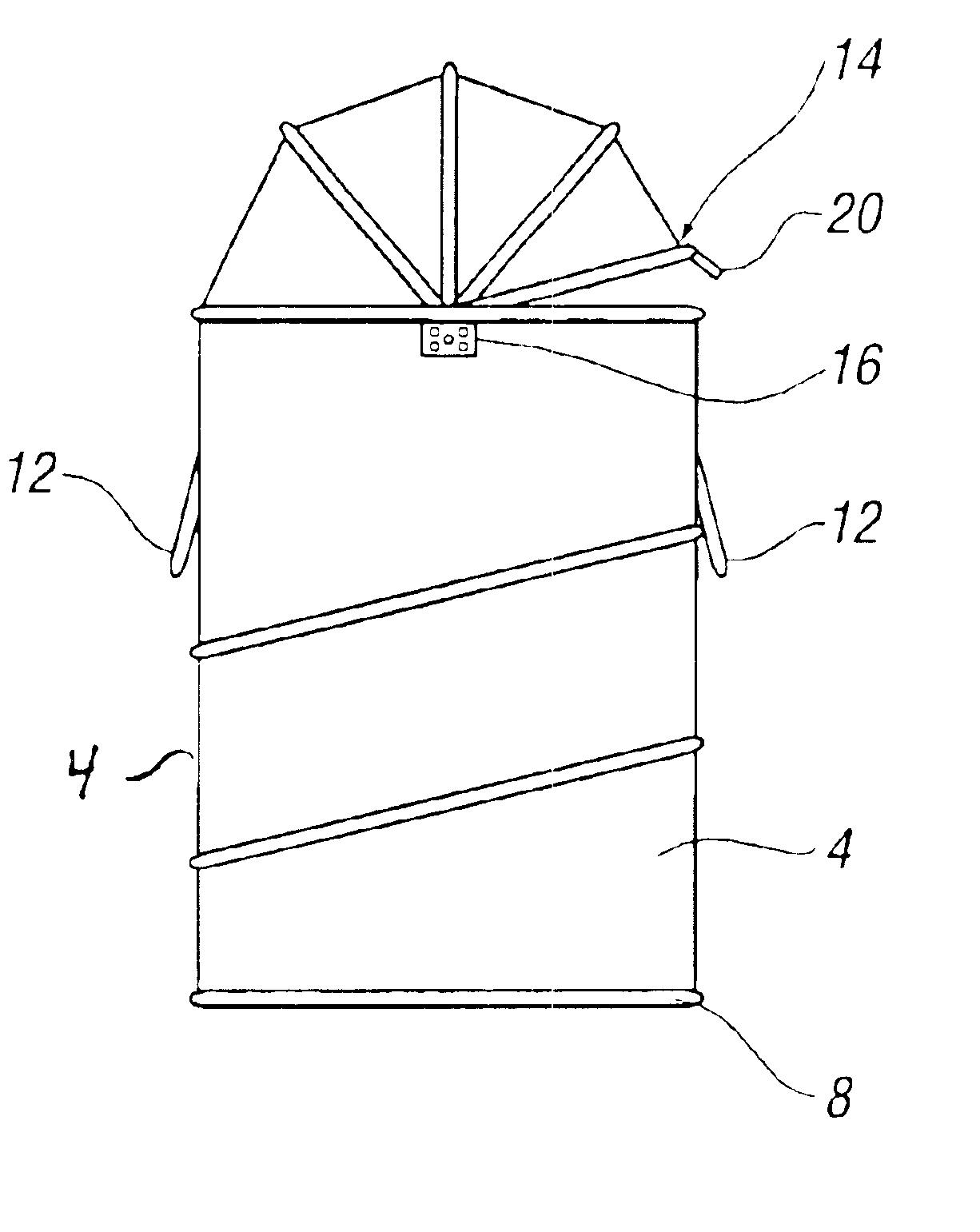 Collapsible storage device with movable closure element