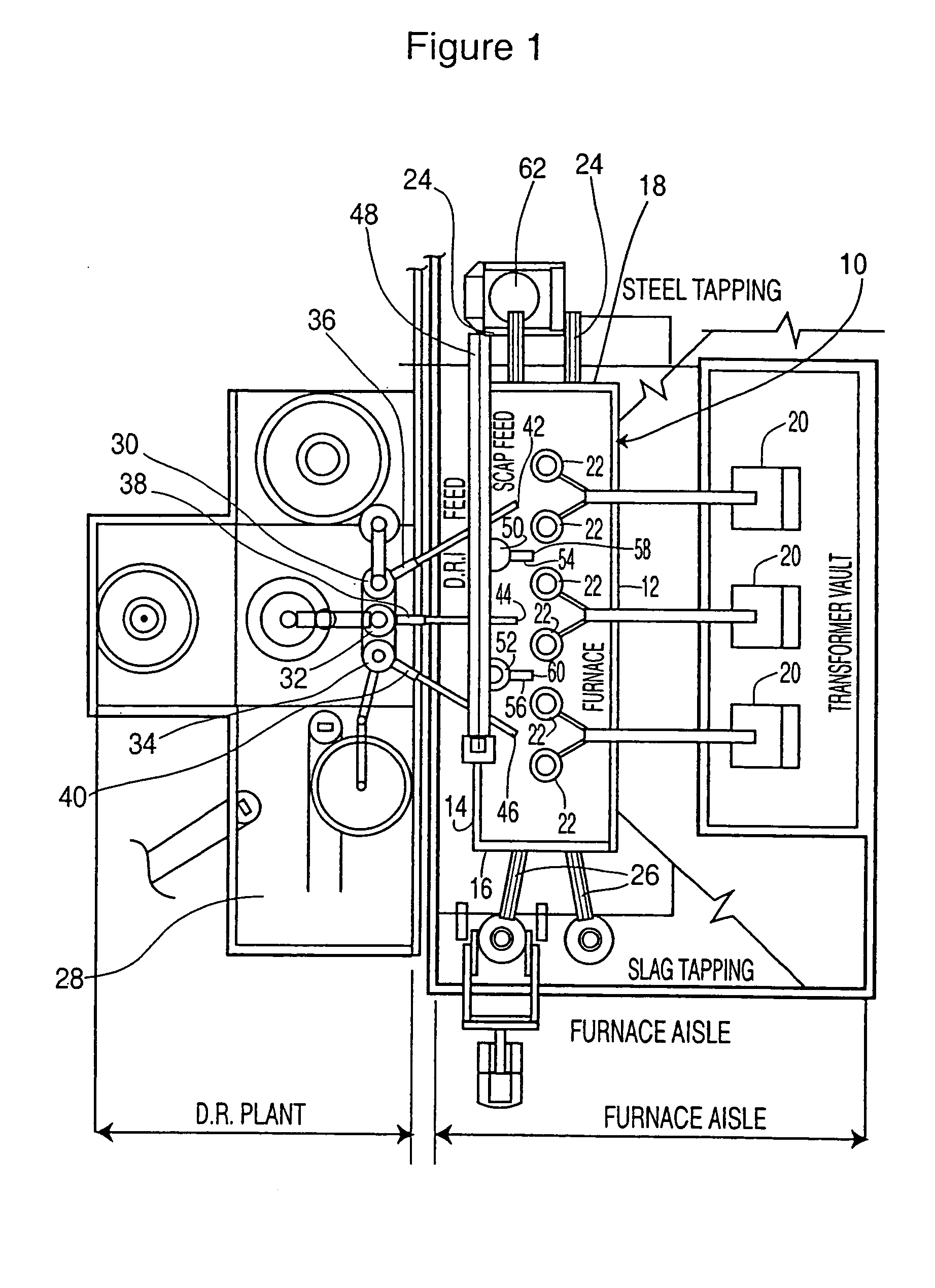 Plant for use in continuous steelmaking process