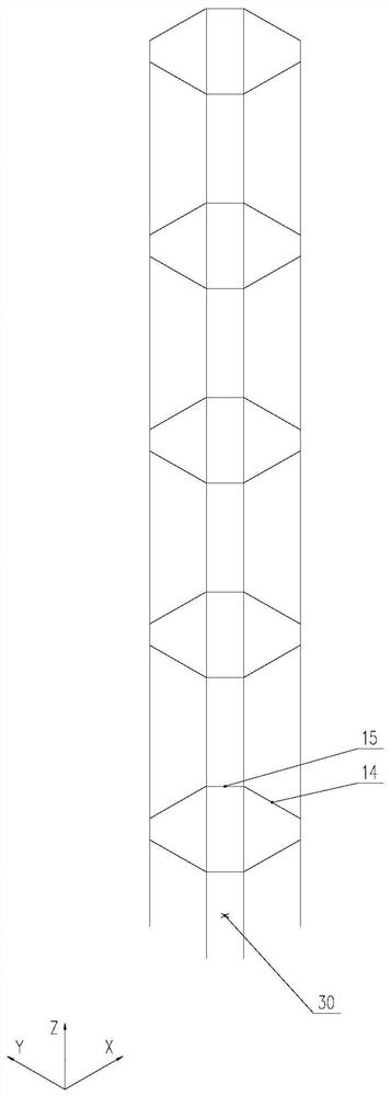 A kind of super high-rise structure with super-high-rise structure and composition method of giant oblique column with large rhombic grid on facade transformed at the bottom