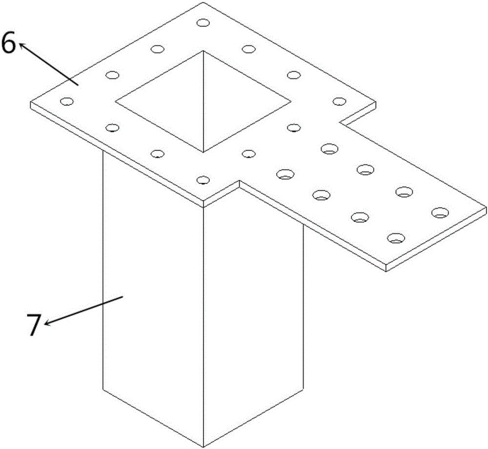 Fabricated beam-column bolt joint connection device with cover plate and double flanges