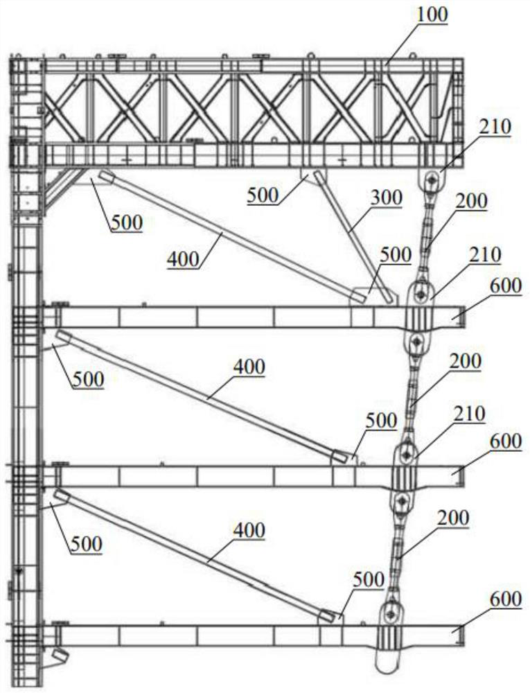 A kind of construction method of suspended steel structure