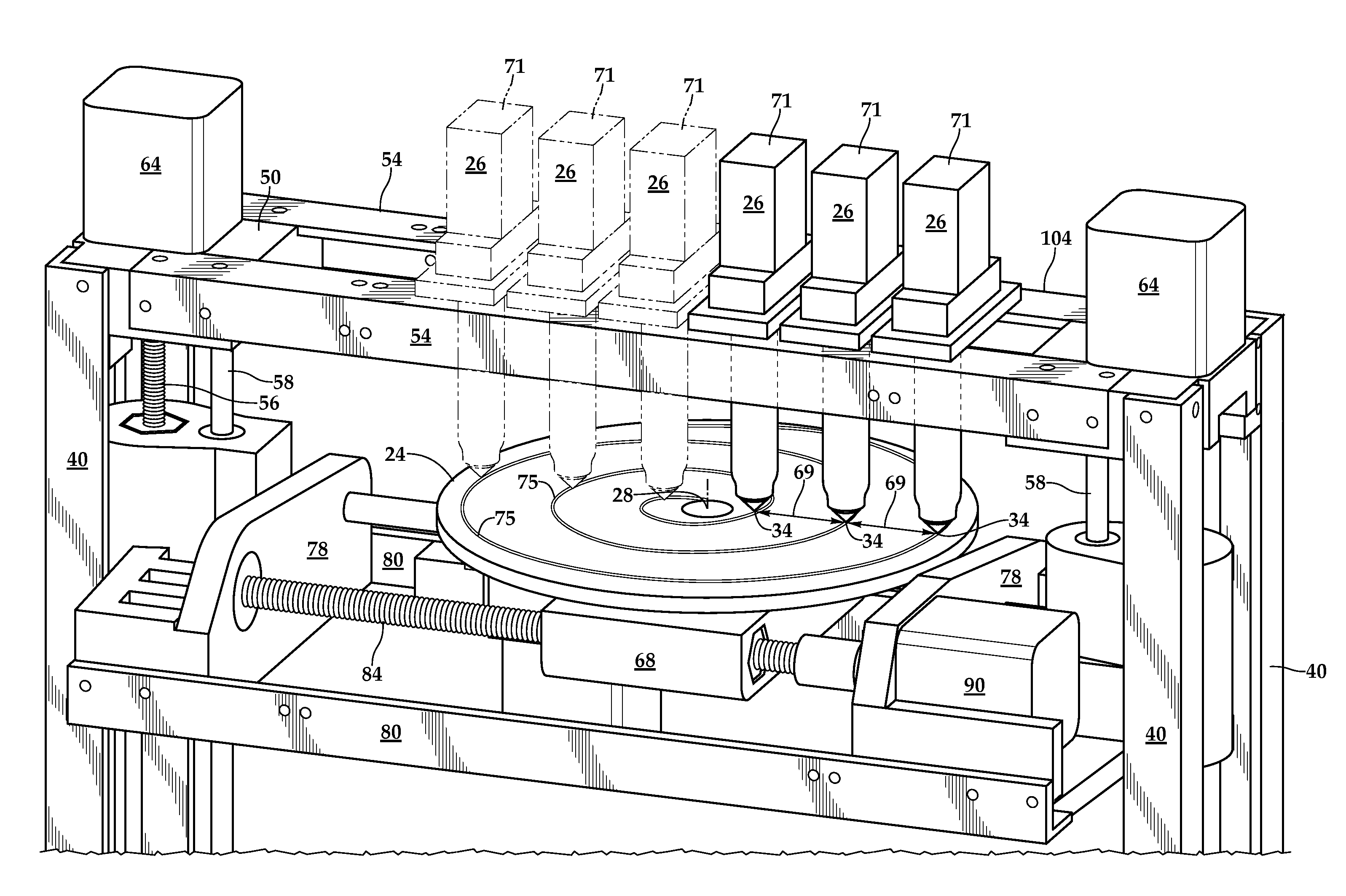 Fixed Printhead Fused Filament Fabrication Printer and Method