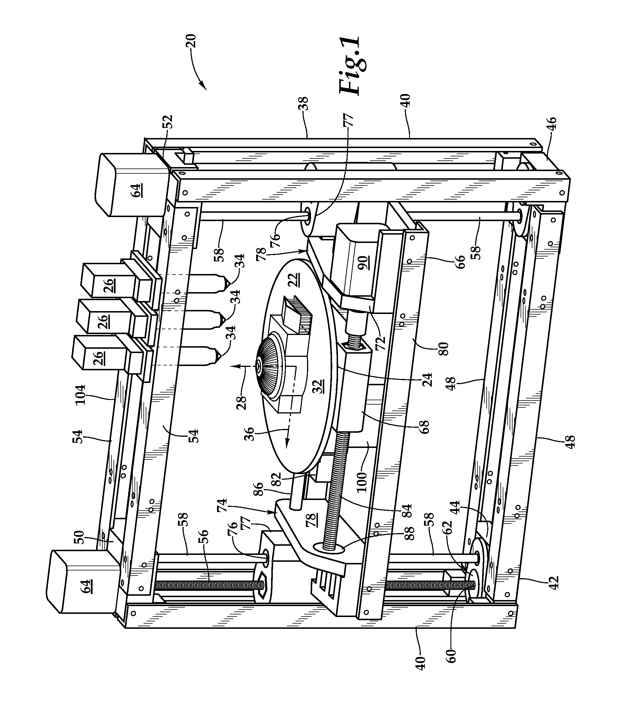 Fixed Printhead Fused Filament Fabrication Printer and Method