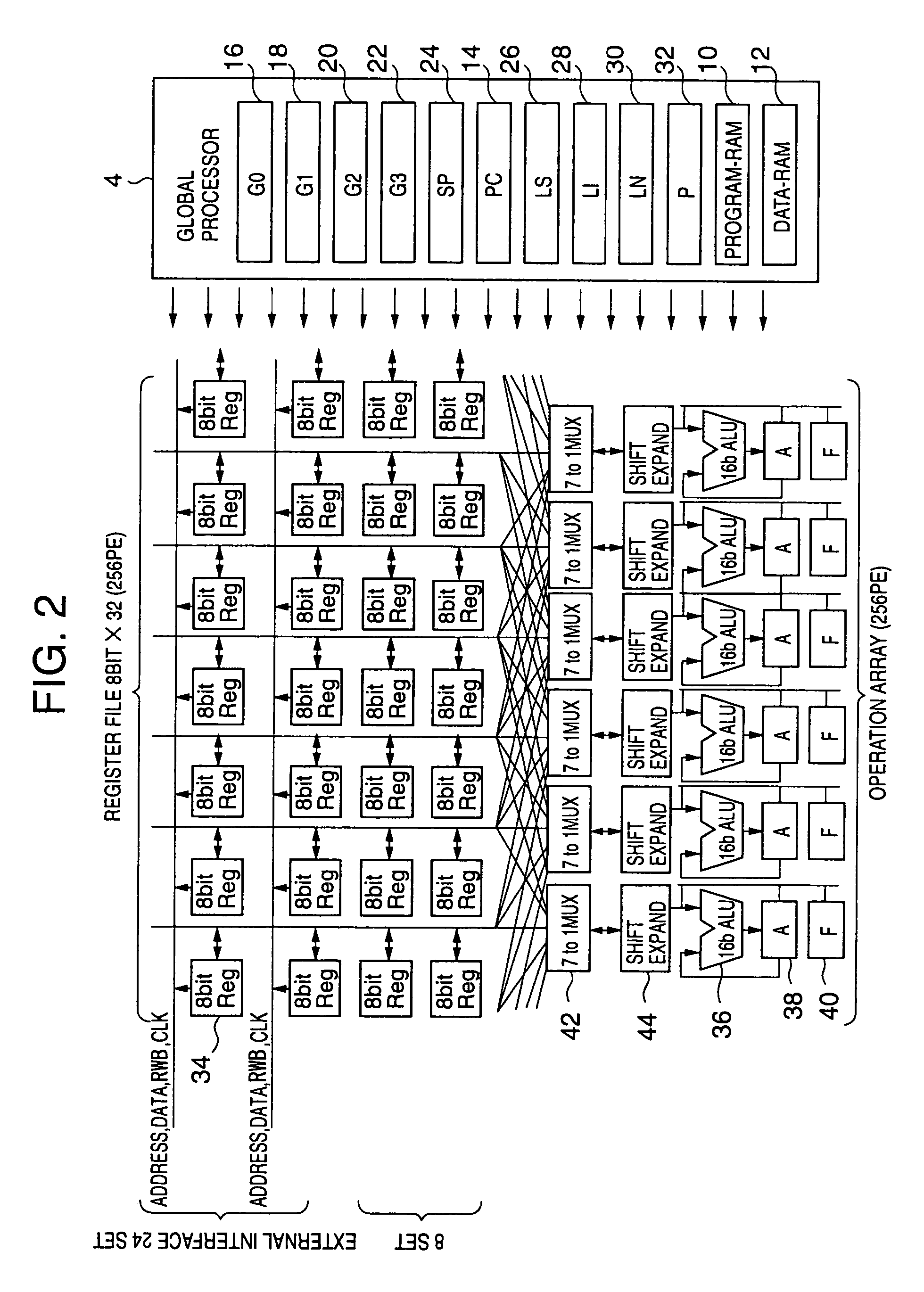 SIMD processor with exchange sort instruction operating or plural data elements simultaneously