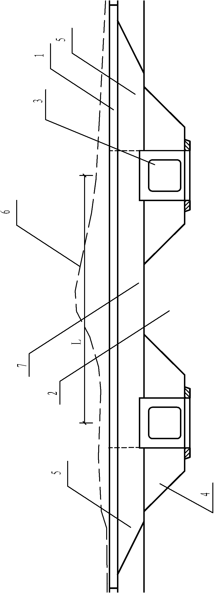 Short roadbed transition section structure between culverts of high speed railway