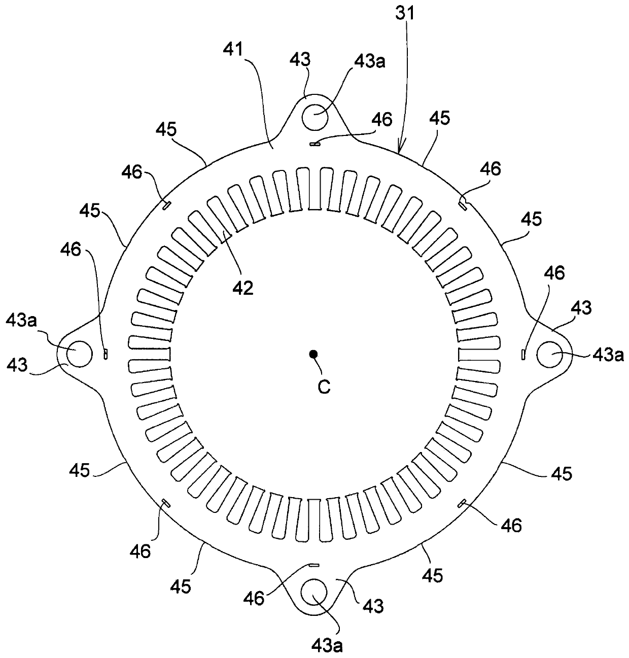 Stator core and motor