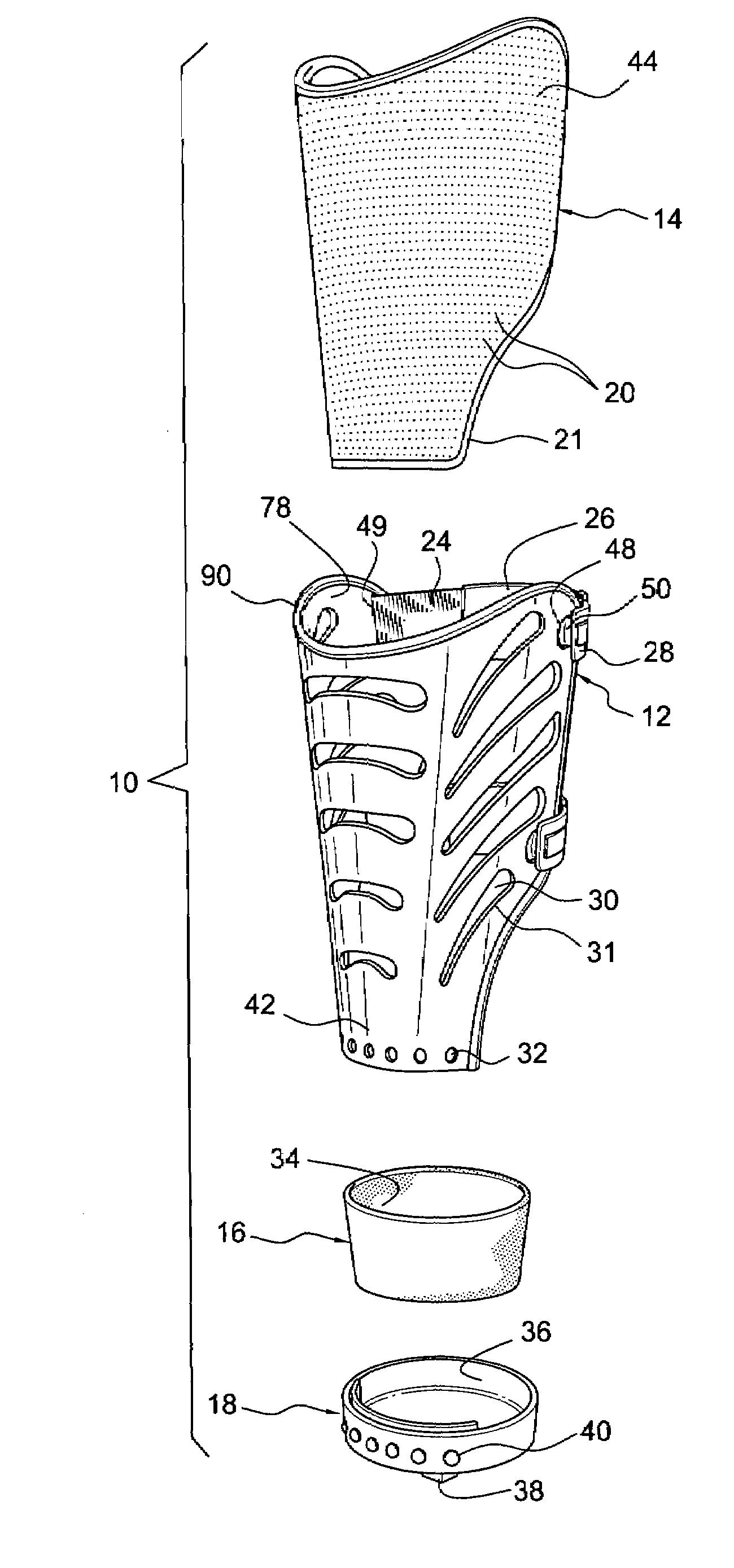 Ventilated prosthesis system
