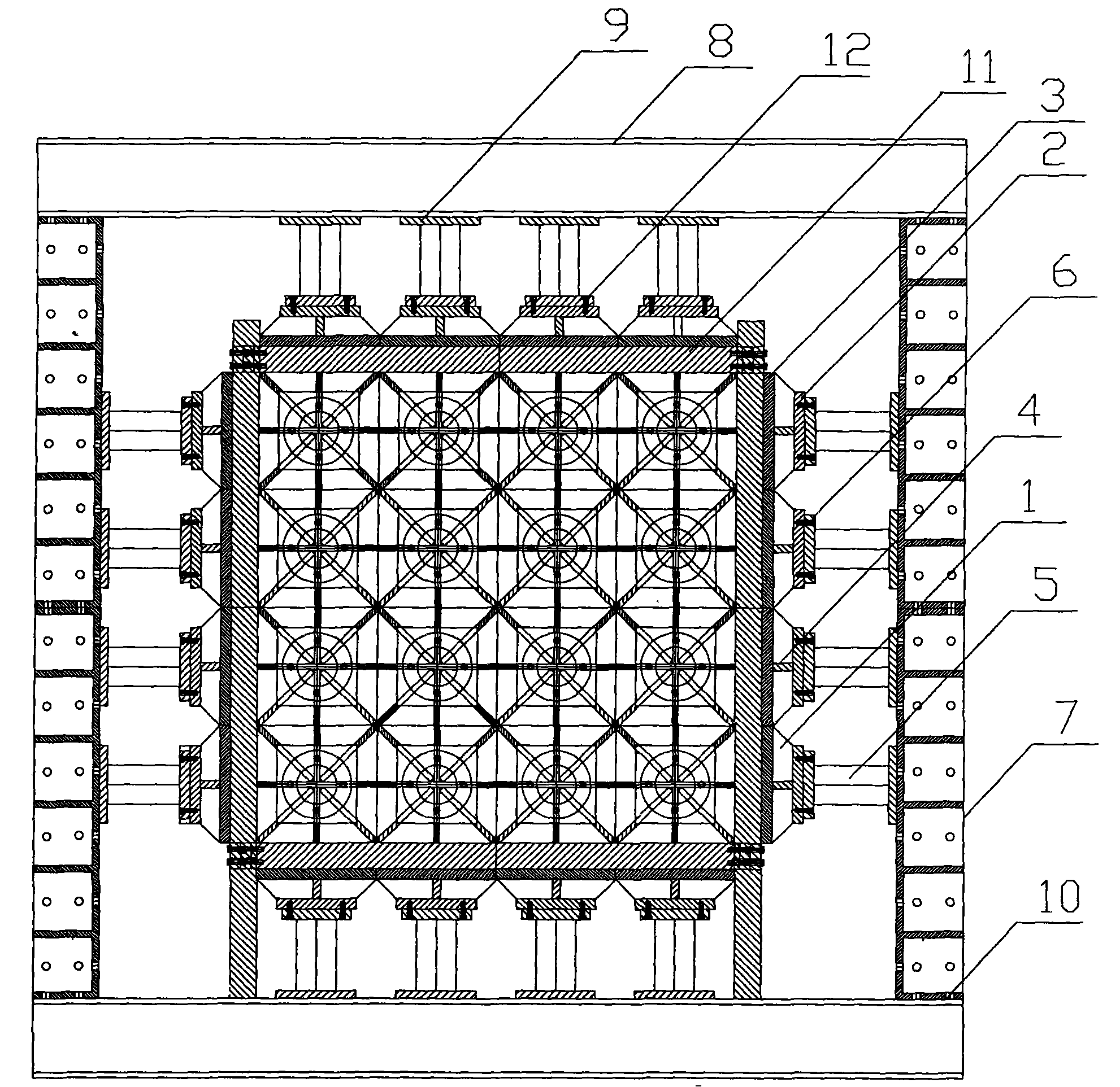 Device for testing model with three-dimensional gradient nonuniform loading structure