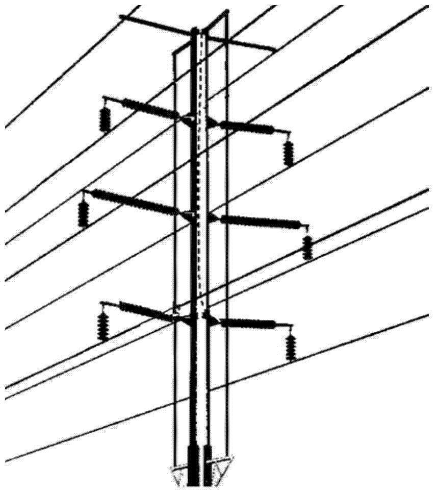 A 35kv double-circuit tubular composite tower