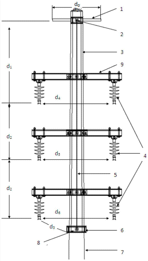 A 35kv double-circuit tubular composite tower