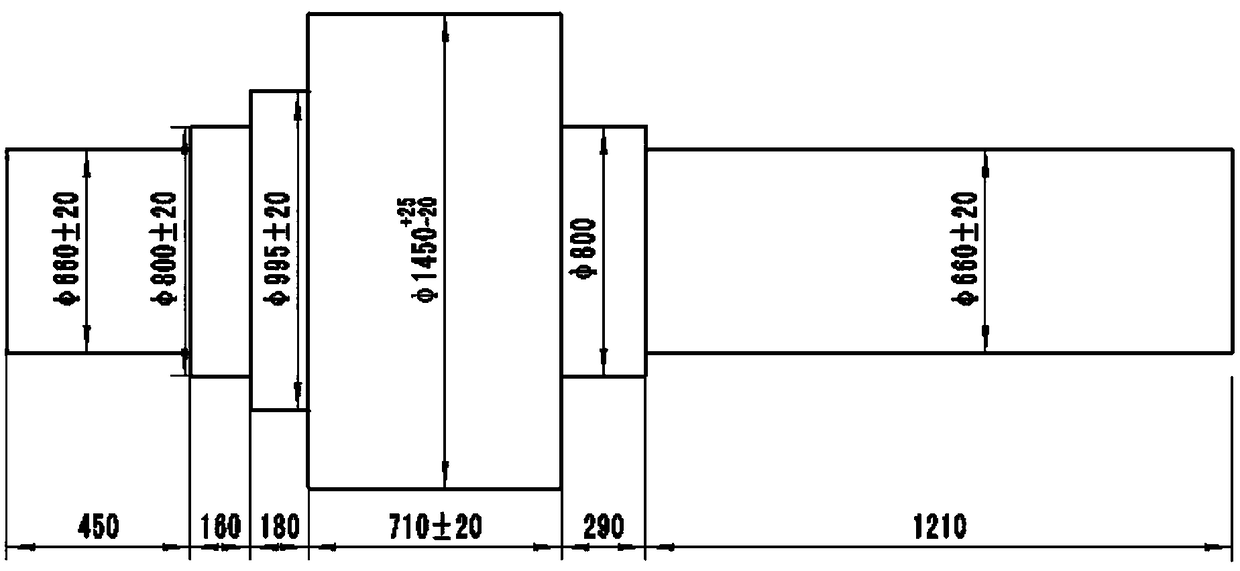 A low-cost free forging method for large vertical roll forgings