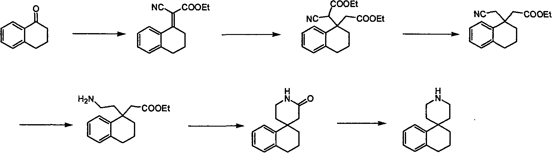 Synthesis of whorl(1-tetrahydronaphthalene-4,4'-piperidine) derivative